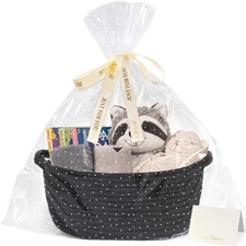 CHICVITA Black Empty Gift Basket, Small Woven Baskets for Organizing, Rope