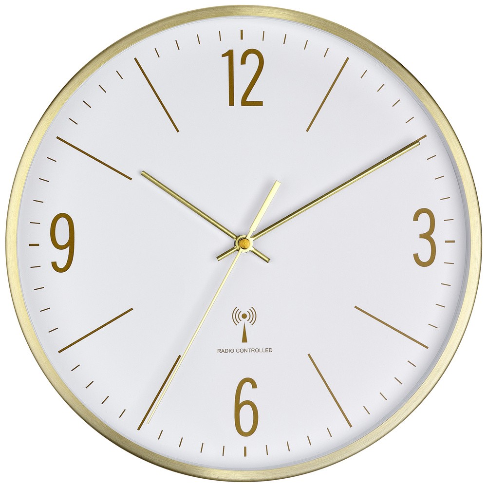 TFA Dostmann 60353453 Funk Wanduhr 300 mm x 45 mm x 300 mm Gold 9690₽