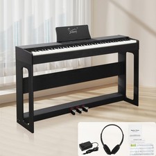 Glarry 88 Key Full Weighted Hammer Keyboards Digital Home Piano -Black