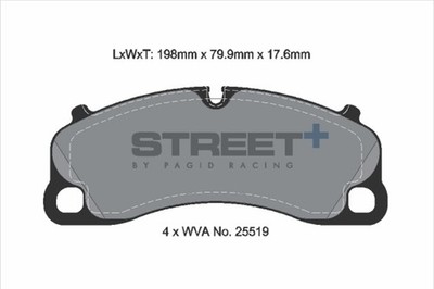 PAGID Racing Bremsbelagsatz Scheibenbremse STREET+ T8276SP2001 für PORSCHE 911