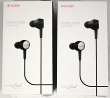 LOT 2 NEW IRIVER ICP-AT1000 DYNAMIC DRIVE IN-EAR HEADPHONES BLACK