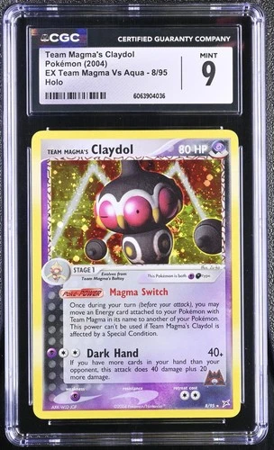 CGC 9 MINT Team Magma's Claydol EX Team Magma Vs Aqua 8/95 Holo Pokemon Card