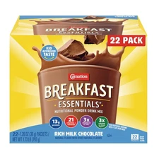 Carnation Breakfast Essentials Powder Drink Mix, Rich Milk Chocolate, 22 Count B