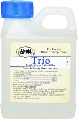 Triclopyr Brush Killer, 8 Oz. Liquid Solution For Tough Weeds And Stump Removal