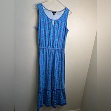 Talbots Blue and Teal Maxi Dress