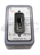 NEW ARROW HART 6808G SNAP SWITCH 30A 250-600V 2HP F-778