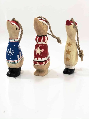 Wooden Duck Wellies Boots Bamboo Duck Statue Ornament Duck Carving dcuk - Picture 126 of 131