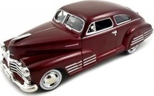 1948 Chevrolet Aerosedan Fleetline Dark Red Metallic 1/24 Diecast Model Car by