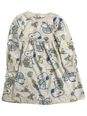 Peanuts Infant & Toddler Girls Pastel Snoopy Dog Easter Egg Dress