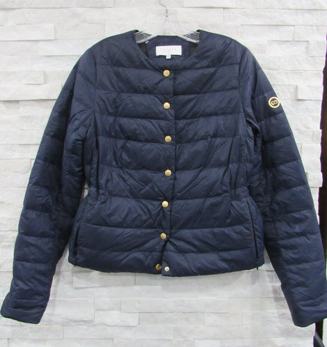 Escada marineblau & schwarz Wende Daunen gefüllt Cinch Taille gefütterte Jacke 34 4