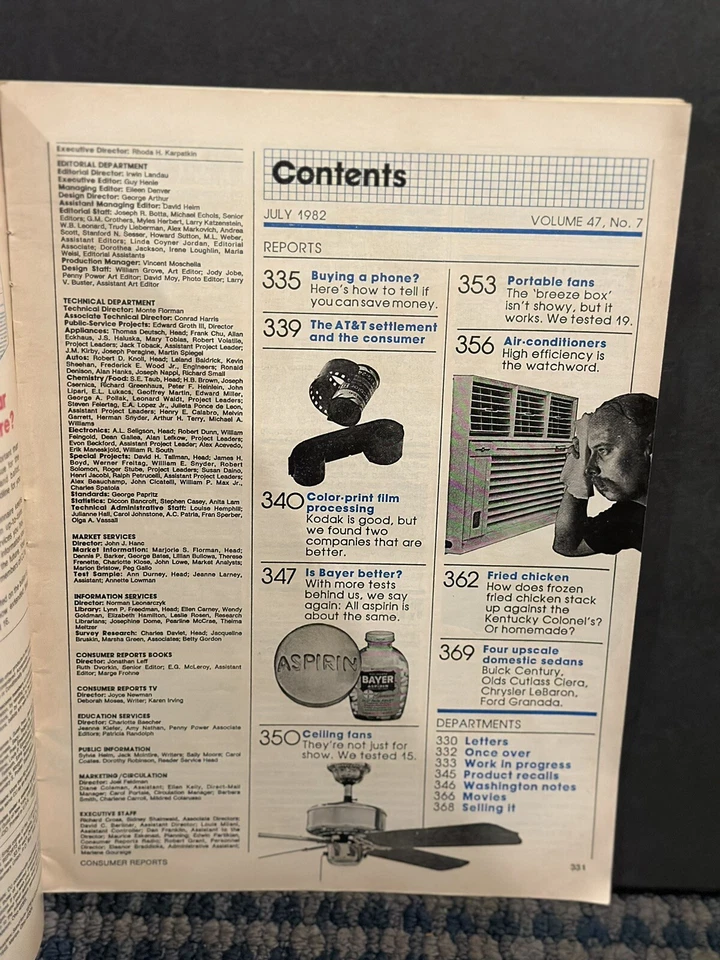 1982 July Consumer Reports Magazine, The Best Film Processors (MH610) - Image 2 of 2