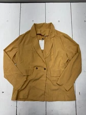 Shein Yellow Long Sleeve Button Up Blouse Womens Size 2XL