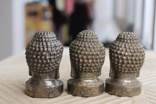 wholesales 3pcs 2.4'' Natural pyrite carVed buddha head - Picture 5 of 5