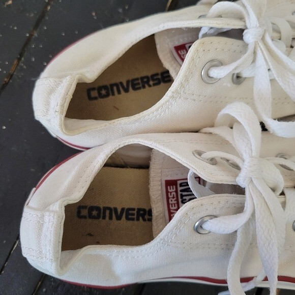 Converse White Low Top Sneakers Tennis Shoes Men's 5 Women's 7 Lace Up Chuck thumbnail 9