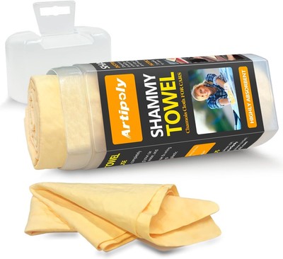 Premium Extra Large Shammy Cloth for Car Drying (34 x25 )-Super 1pk, Yellow 