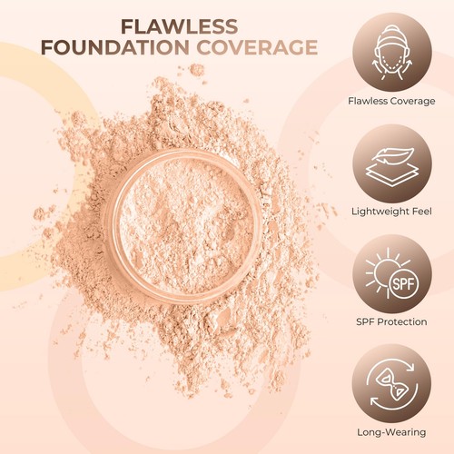 KABUKI JAR BRUSH & FOUNDATION Kit Mineral Makeup Full Size Set Bare Face Matte - 第 18/144 張圖片