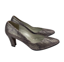 Claudia Ciuti Eclipse Leather Classic Heel Pump Women's Size 7.5 N Gold Toned