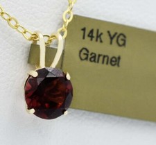 GENUINE 1.26 Cts GARNET PENDANT 14K YELLOW GOLD - MADE IN USA - Free Appraisal