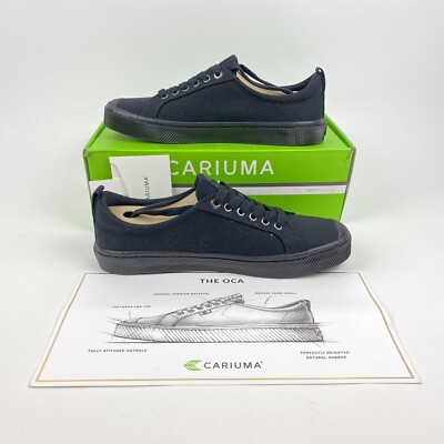 Cariuma OCA Low Black Canvas and Sole Cap Toe Sneaker M 10.5  display picture 2