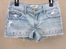 ABERCROMBIE KIDS GIRLS DENIM embellished SHORTS Size 16 new NWT