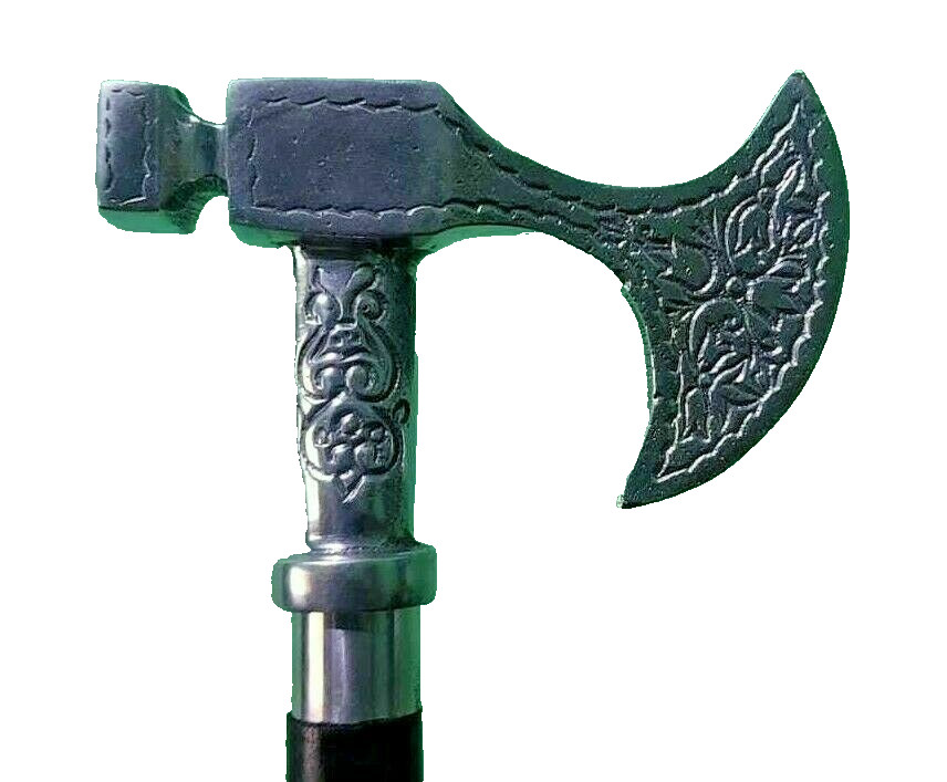 Victoriano Hacha de Hielo Cabeza Mango Vintage Bastón de Madera Bastón Regalo...