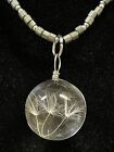 ball pendant necklace lovefish Bb dandelion suspended in air clear glass