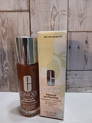 Clinique Beyond Perfecting Foundation + Concealer 2-in 1 Wn 125 Mahogany New