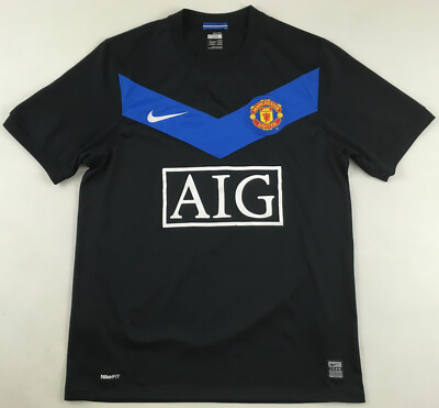 Manchester United 2009/10 2010 AIG black away shirt camiseta Nike
