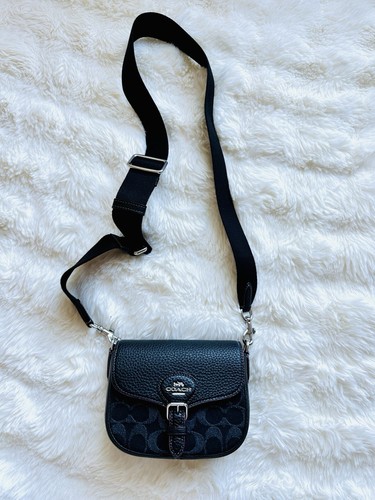 NWT Coach CQ187 Amelia Small Saddle Bag In Signature Denim Leather $328 - Picture 10 of 11