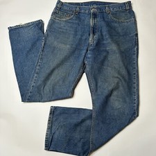Vintage Y2K Levis 505 Mens 36x32 Regular Fit Straight Leg Denim Blue Jeans Faded