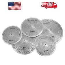 Low Volume Cymbal Pack Mute Cymbal Set 14'Hihats+16"Crash+18'Crash+20"Ride 5