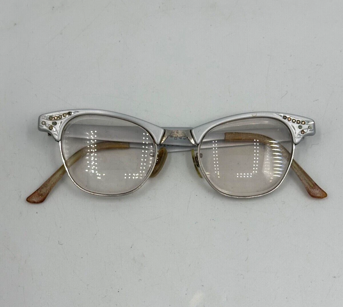 Vintage Art Craft Cateye Eyeglasses Aluminum Frames 4 - 5 Cat Eye Horn Rim Vintage ART CRAFT CAT EYE Eye Glasses Aluminum Frame 4 1/2  main image 3