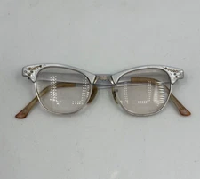 Vtg Art Craft Cateye Eyeglasses Aluminum Horn Rim 4 1/4–5 1/2 Glasses Frames