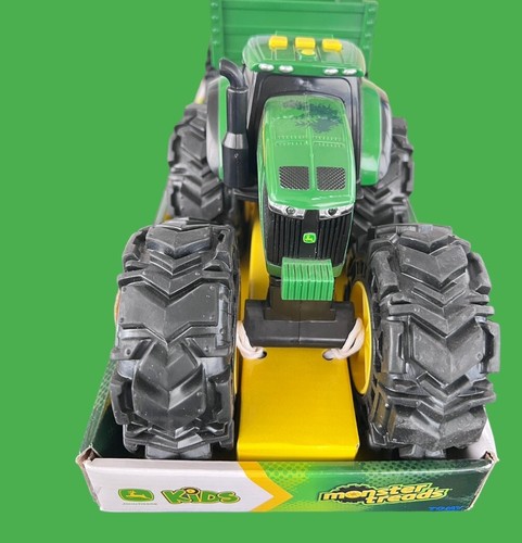 ✨John Deere Kids Monster Treads Tractor Toy With Wagon Lights And Sounds Green - Picture 6 of 8