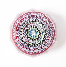 Whitefriars millefiori glass paperweight P11 brick cut concentric ring design