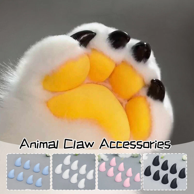 Uñas de garra de animal pegamento caída utilería garras de resina para guantes peludos disfraces hágalo usted mismo Foto 2 de 4