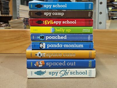 Lot of 9 Books by Stuart Gibbs Spy School, Moon Base Alpha, FunJungle Series