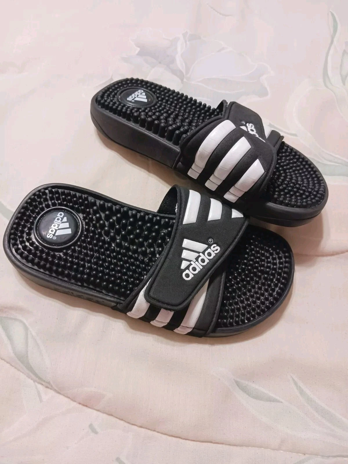 ADIDAS Sandalo Ragazzo Taglia 1 Bianco e Nero Regolabile Slip On
