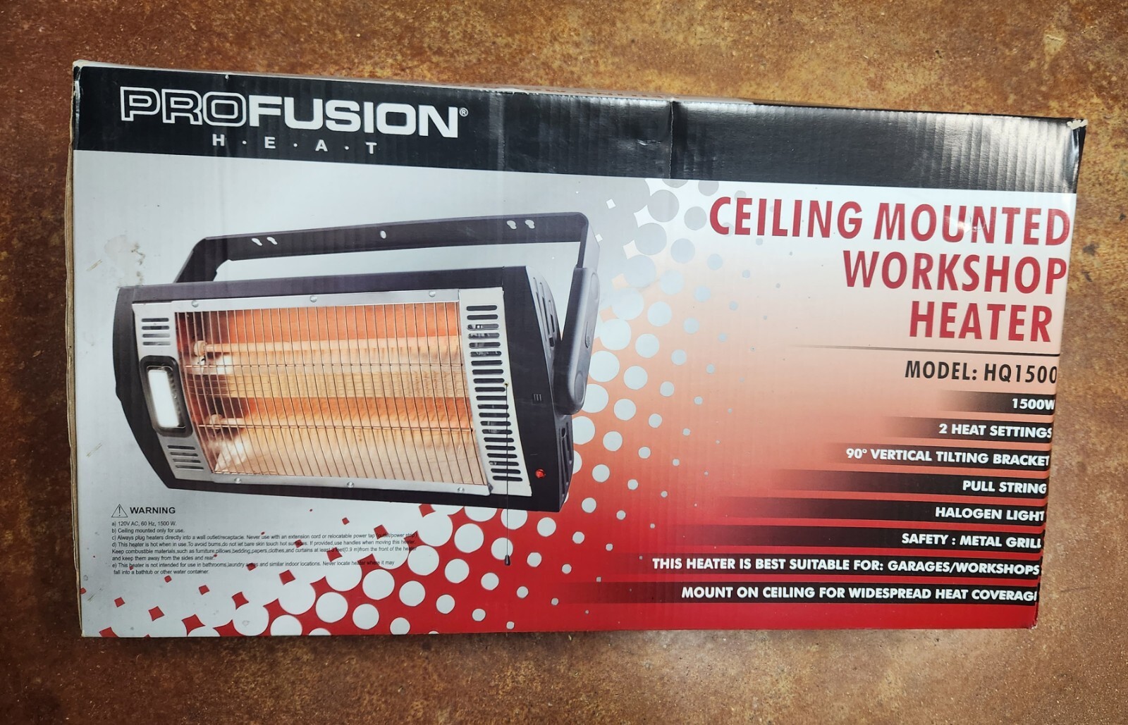 ProFusion Ceiling Mounted WorkShop Heater - Model HQ1500 Halogen Light |  eBay