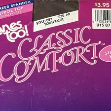 Vintage Hanes SIZE S/ M Pantyhose Classic Comfort Town Taupe Brown Sz AB NOS