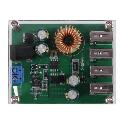 DC-DC 7-60V to 5V 5A 4USB Output Buck Converter Step down Power Supply +Case M