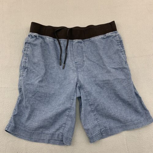 Prana Vaha Shorts Mens Large Blue Hemp Blend Stretch Drawstring Outdoors.