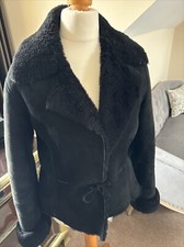 Super Soft Black Shearling Jacket Size Small