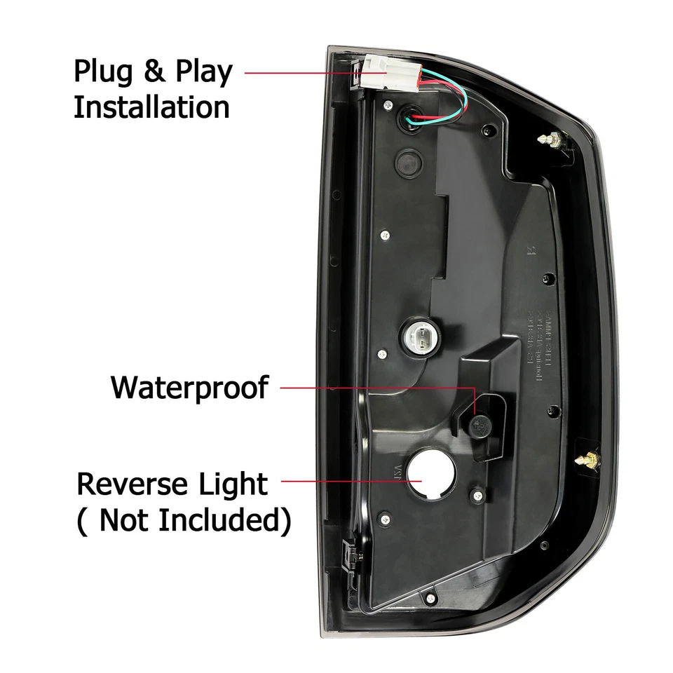Luces traseras LED de humo para Toyota Tundra 2014-2021 luces de freno traseras izquierda+derecha Foto 2 de 4