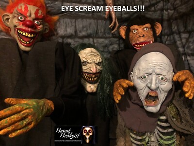 EYE SCREAM EYEBALLS Halloween props look real wax museum mask scary pumpkin DIY