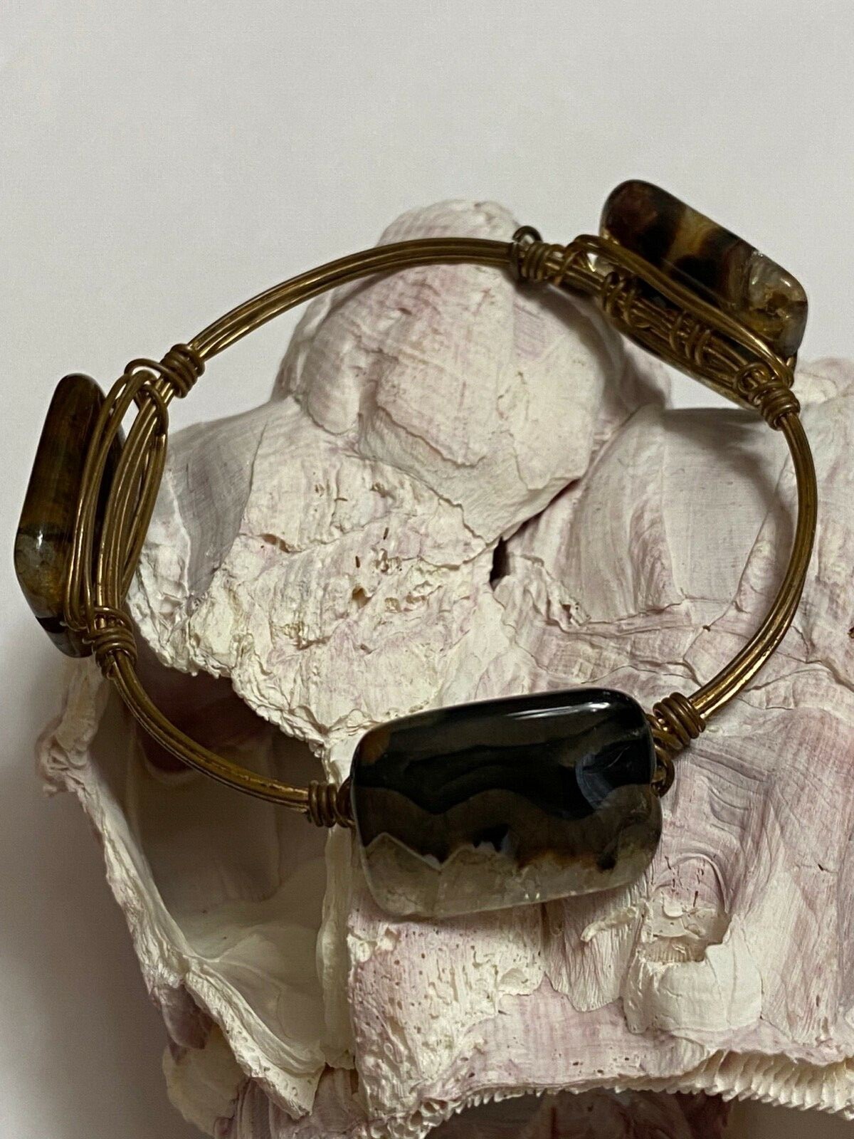 Signed Bourbon and Bowties Brown Agate Genuine St… - image 2