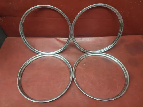 1938-1962 Ford Chevy Dodge 14" Trim Rings Beauty Wheel Rim Stainless Vintage Set