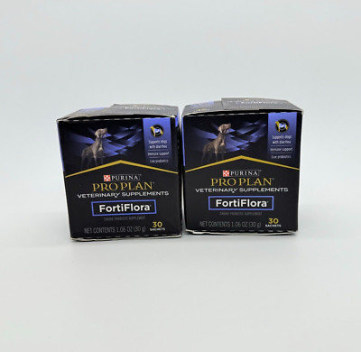 2X Purina Pro Plan Fortiflora Probiotics Dogs 30 Sachets EXP 4/25 READ INFO!!!!!