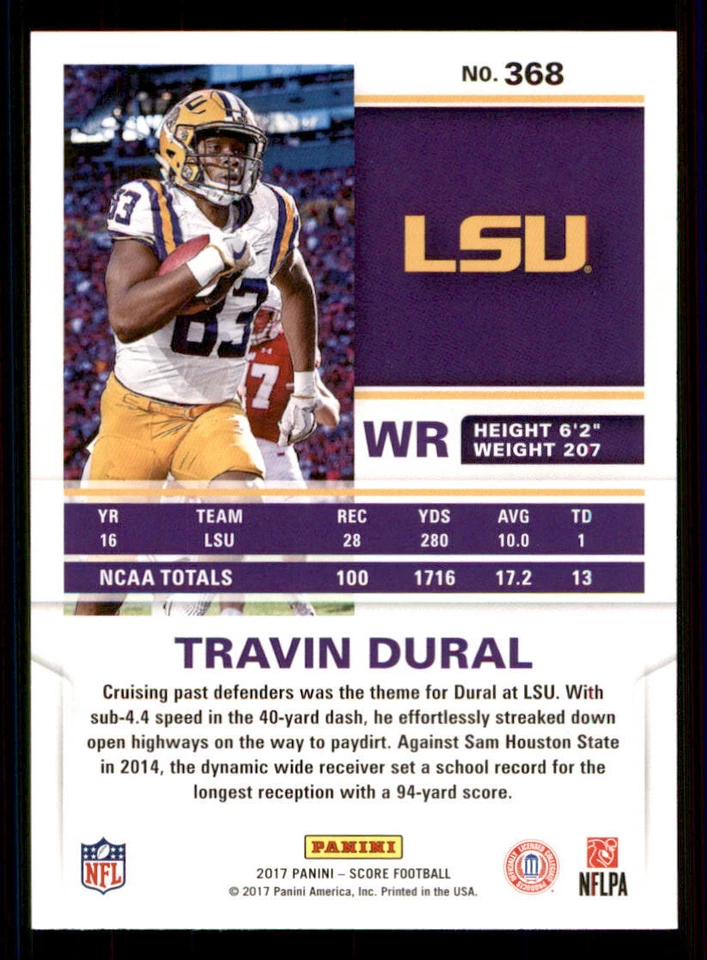 2017 Score #368 Travin Dural RC - Image 2 of 2