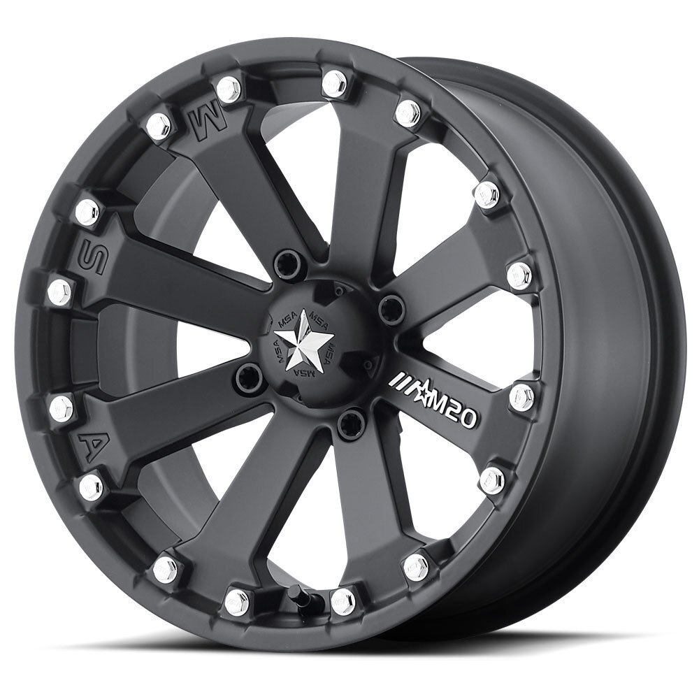 Kit 4 Maxxis Zilla Tires 28x914/28x1114 on MSA M20 Kore Black Wheels
